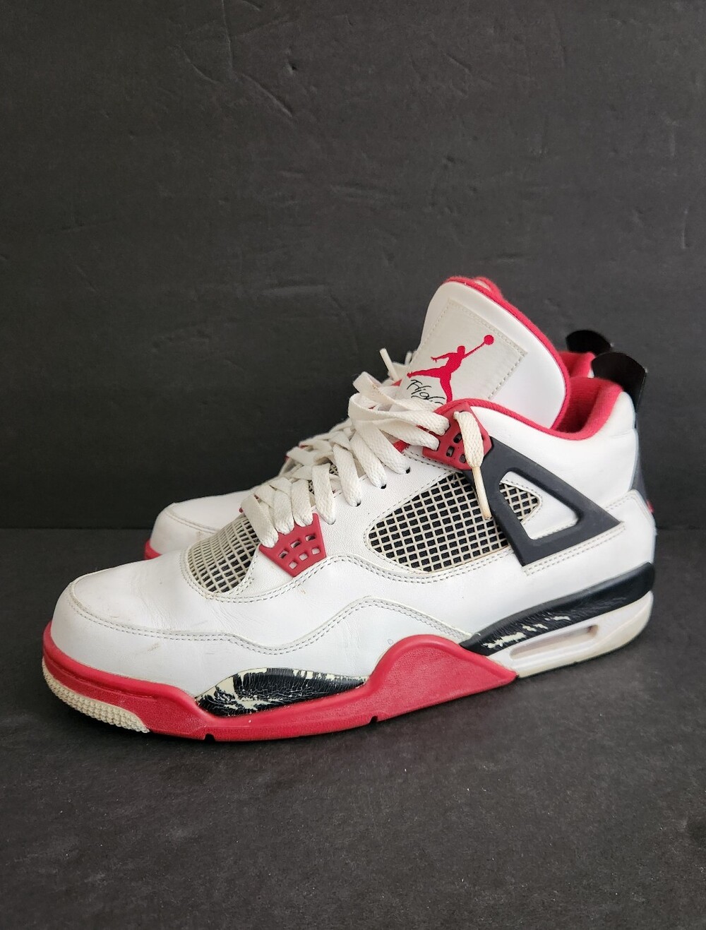 Nike Air Jordan 4 2012 Retro Fire Red Men Size 10.5 White Black